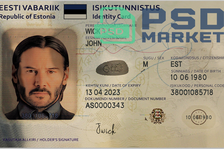 Estonia ID Card Template